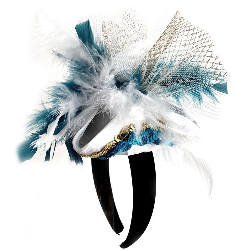 Miniatur Weiß Türkis