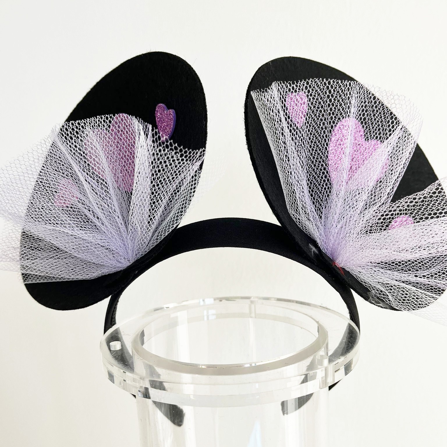 Haarreif Maus mit weißem oder rosa Tüll