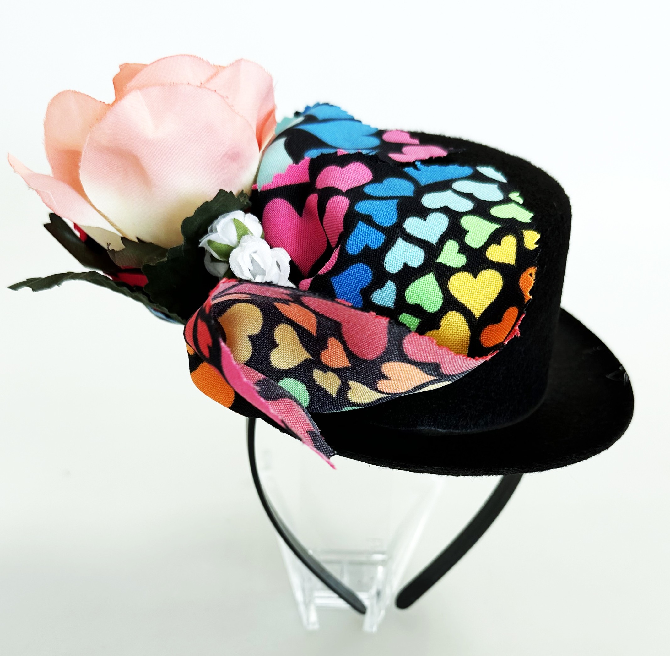 Mini Zylinder - Haarreif "Fastelovend" Herzen