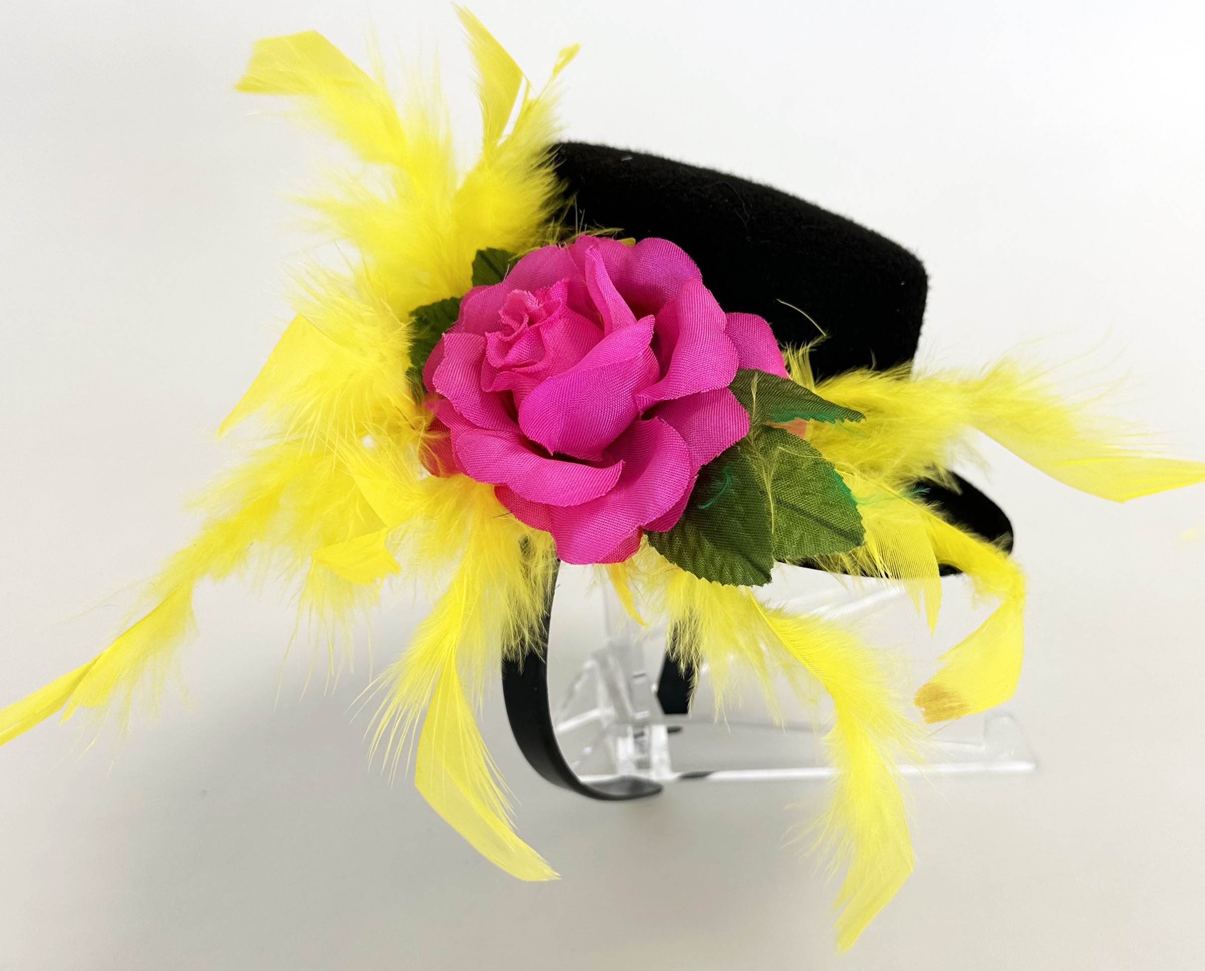 Mini Zylinder - Haarreif "Fastelovend" pink Rose