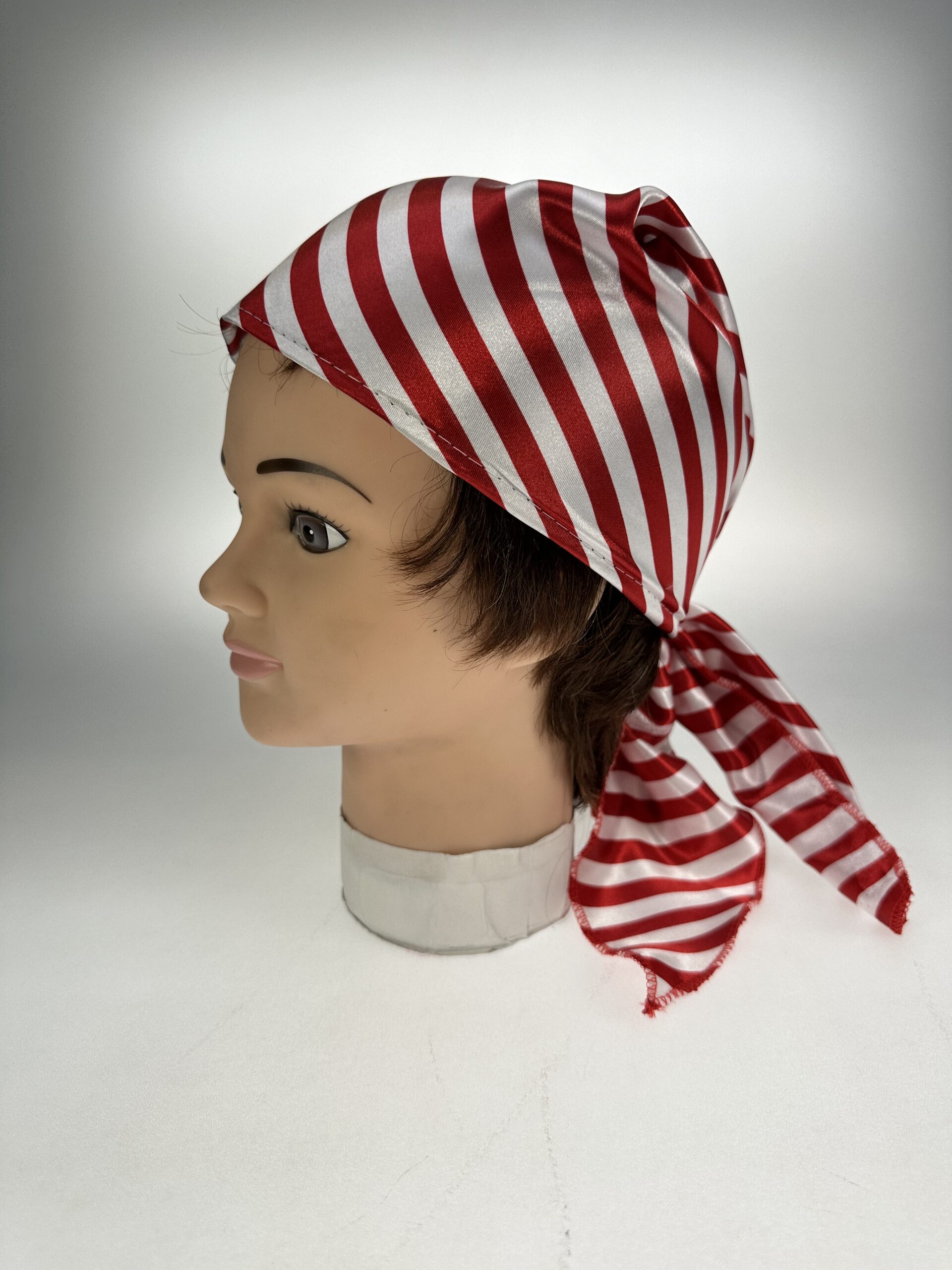 Bandanakappe rot-weiß gestreift